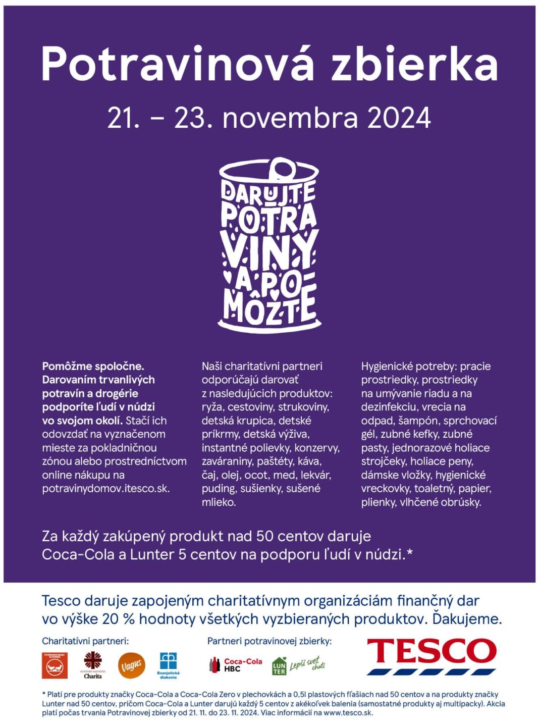 informácie o potravinovej zbierke